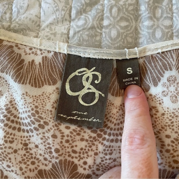 Anthropologie One September Attylie Cream Embroidered Peasant Top Small - Picture 10 of 13